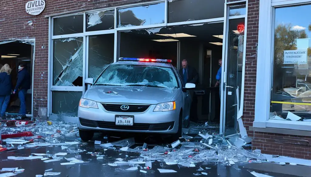 car crashes into animal clinic