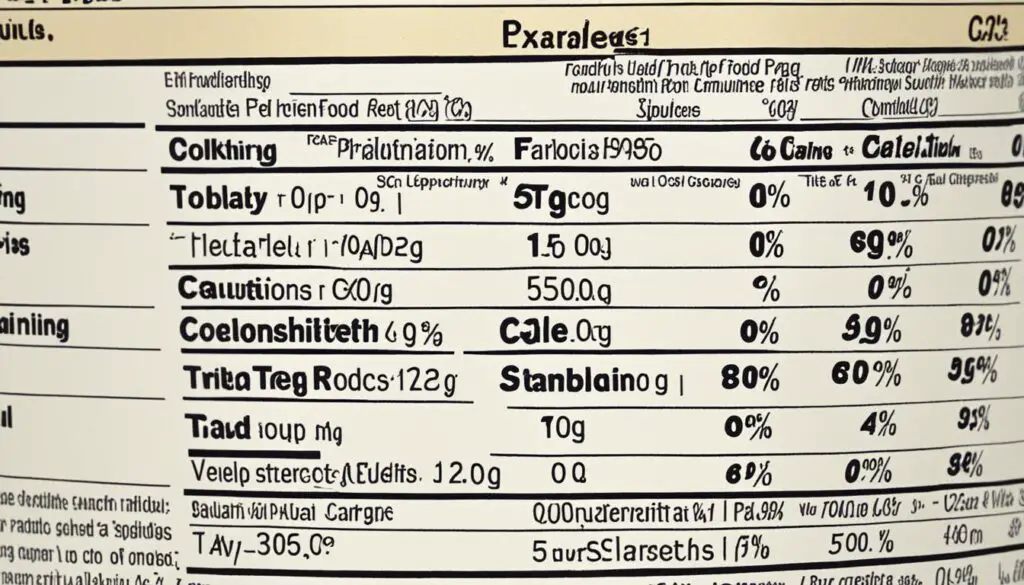 Pet food label example